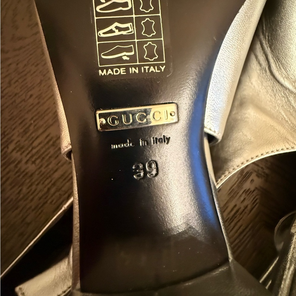 Gucci Horsebit women’s Slingback Flats in silver metallic size 39 US 9 - Picture 7 of 12